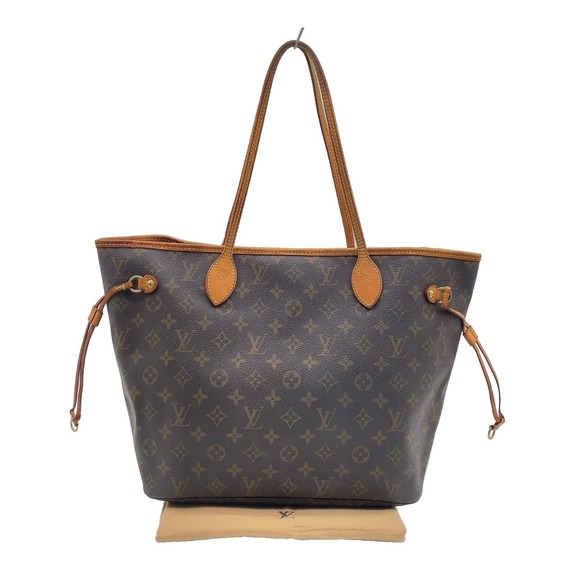 Louis Vuitton Neverfull MM Tote Bag Brown Monogram Canvas Good Condition